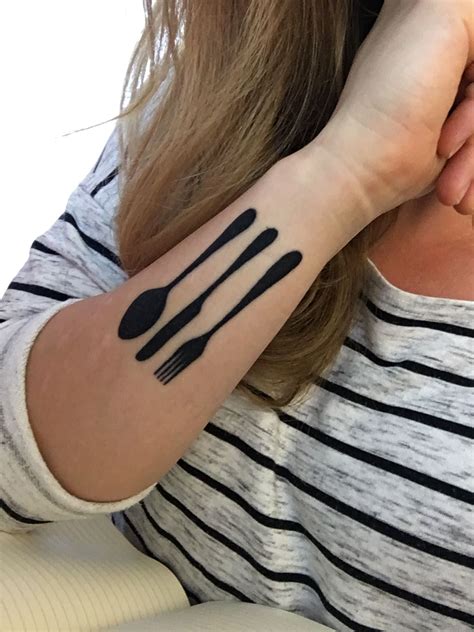 Fork spoon and knife culinary tattoo idea ️ Brush Tattoo, Knife Tattoo ...