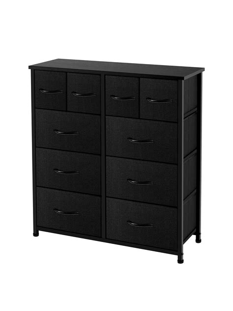 10 Drawers Wide Fabric Storage and Organization, Bedroom Dresser, Chest ...