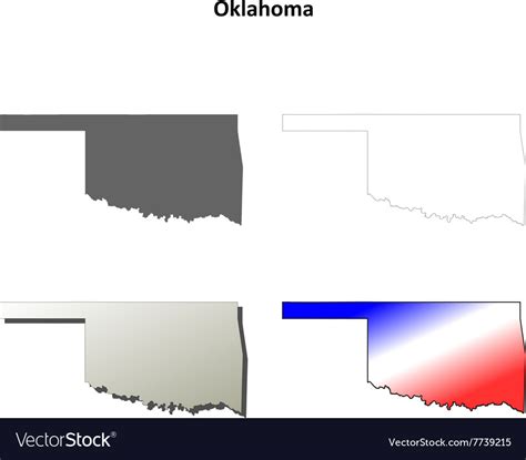 Oklahoma outline map set Royalty Free Vector Image