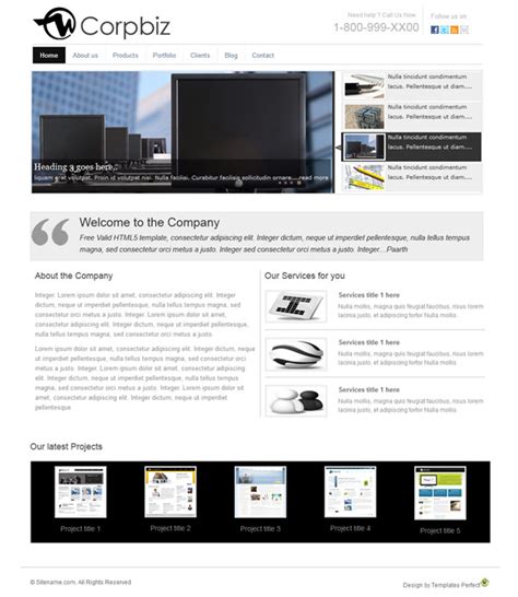 Free html 5 business template – Corpbiz | Templates Perfect