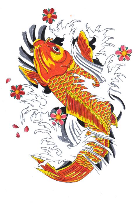 Koi Fish Tattoo Drawing Color - Koi Fish Tattoo Tattoos Coy Dragon | Bodendwasuct