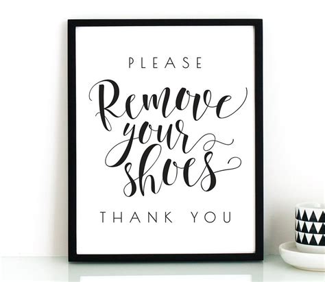 Free Printable Please Remove Your Shoes Sign Printable