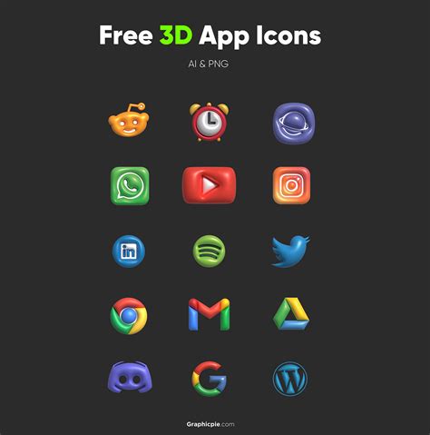 3D Social Icon Pack – Free Design Resources