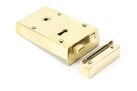 Polished Brass Left Hand Rim Lock - Small - Door Locks - SCF Hardware