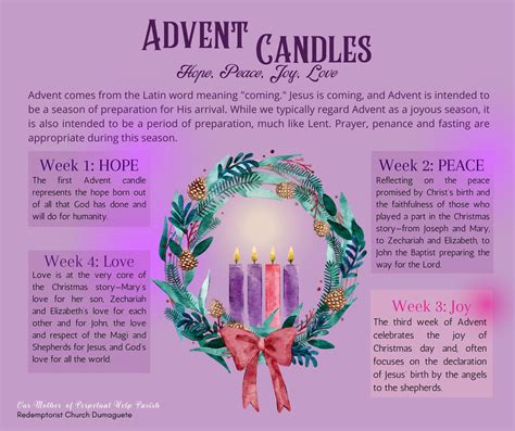 The meaning of Advent Candles Hope, Peace, Joy and Love Source: https://www.alabasterco.com ...