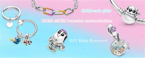 Sterling Silver 925 Cute Kids Bracelet Jewelry Diy Mickey Charm Bracelet Kids Bracelet For Baby ...