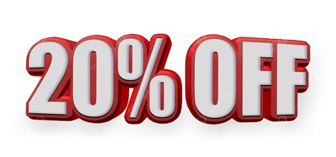 3d 20 Percent Off Red, Up To 20, 20 Off, 20 PNG Transparent Clipart ...