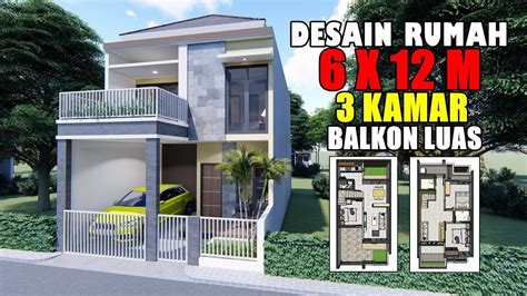 Denah Rumah Ukuran 6X12 3 Kamar