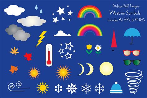 Weather Symbols (561314) | Illustrations | Design Bundles