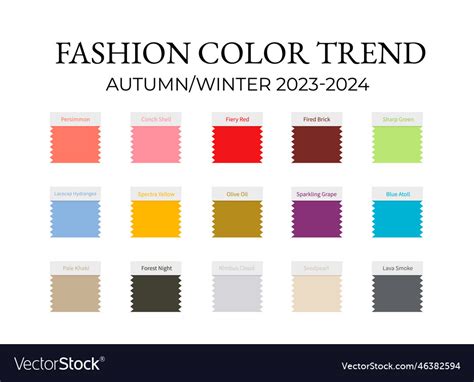 Fashion color trend autumn - winter 2023 2024 Vector Image