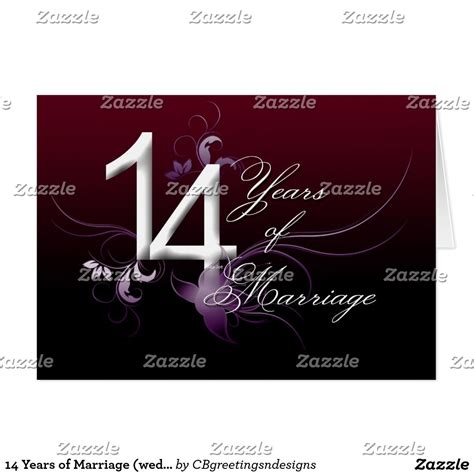 14 Years of Marriage (wedding anniversary) Card | Zazzle.com | Wedding anniversary cards, 14th ...