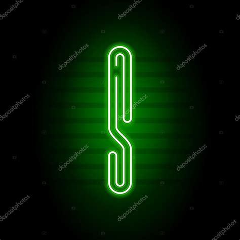 Realistic Green Neon letter. Character with Neon glow tube on dark Stock Vector by ©vyshnevskyy ...