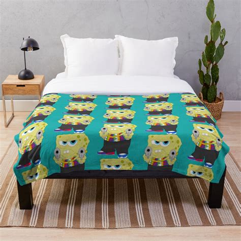 "Gangster Spongebob meme 90s Thug Cartoon Drip meme " Throw Blanket for Sale by UGettzCo | Redbubble