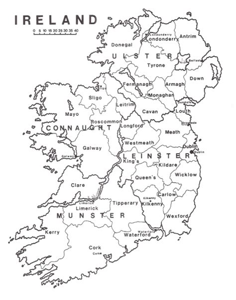 Blank Map Of Ireland Counties