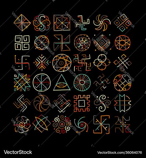 Sacred geometry symbol set alchemy religion Vector Image