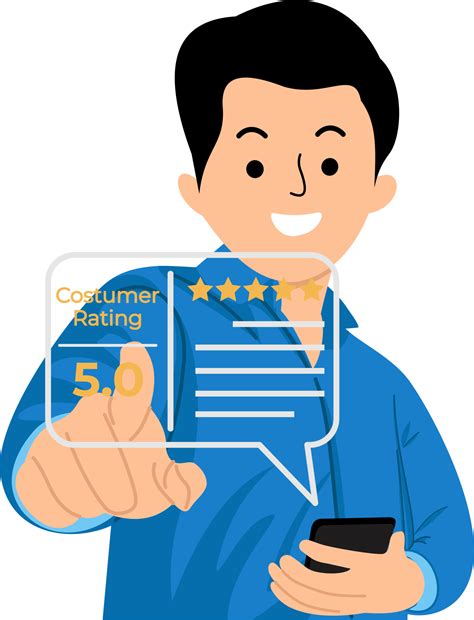 Customer review satisfaction feedback survey concept. Man or User give rating to service ...