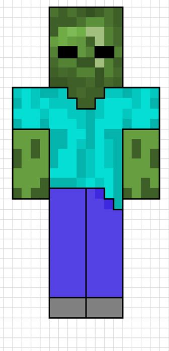 Minecraft pixel art Zombie : r/Minecraft