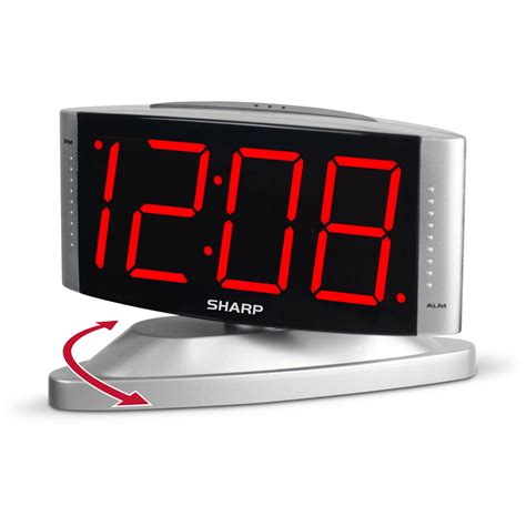 Sharp Electric Red LED Digital Swivel Design Alarm Clock + Snooze ...