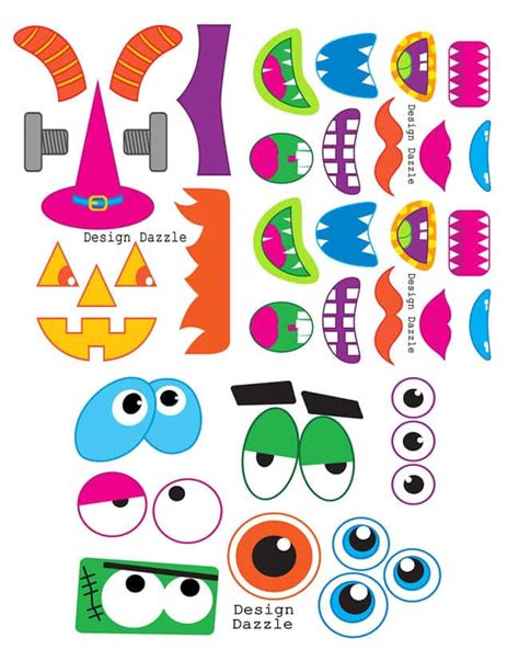 Monster Face Halloween Goody Bags - FREE Printable! - Design Dazzle