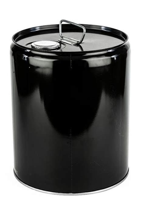 5 GALLON STEEL PAIL, CLOSED HEAD, UNLINED, FLEXSPOUT® OPENING - BLACK