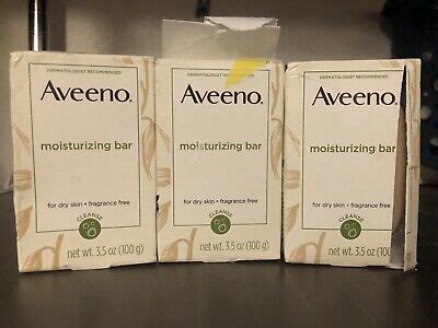 3-Pack Aveeno Moisturizing Bar Soap, Fragrance Free, 3.5 oz | eBay