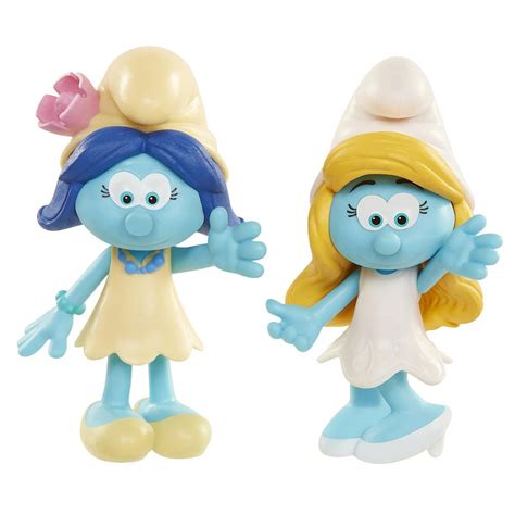 Buy Smurfs The Lost Village Smurfette & Smurf Blossom Figure (2 Pack ...