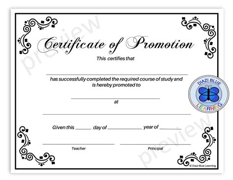 Certificate of Promotion Certificate of Completion End of - Etsy Canada