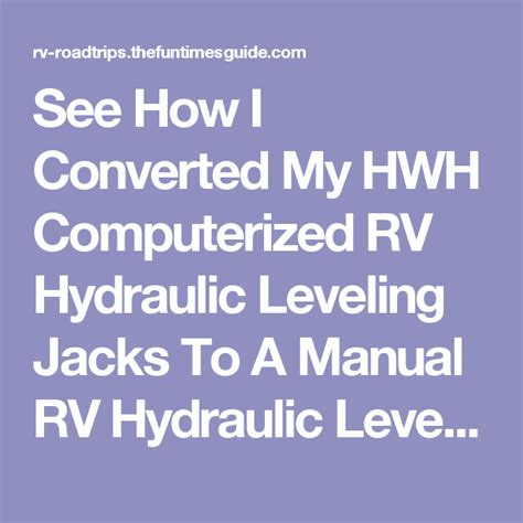 Hwh Leveling System Manual