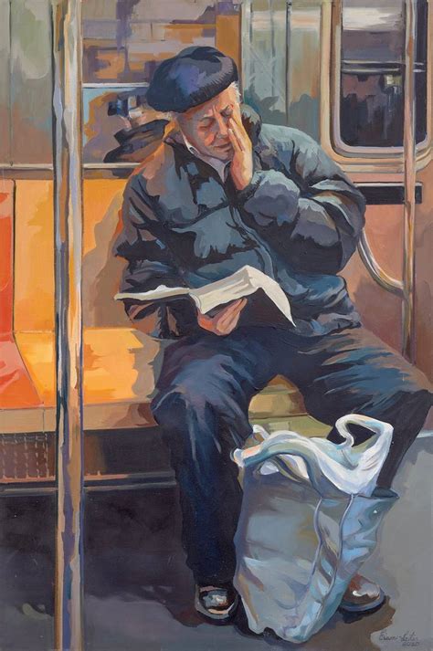 Subway Rider Painting by Julia Eisen-Lester | Saatchi Art