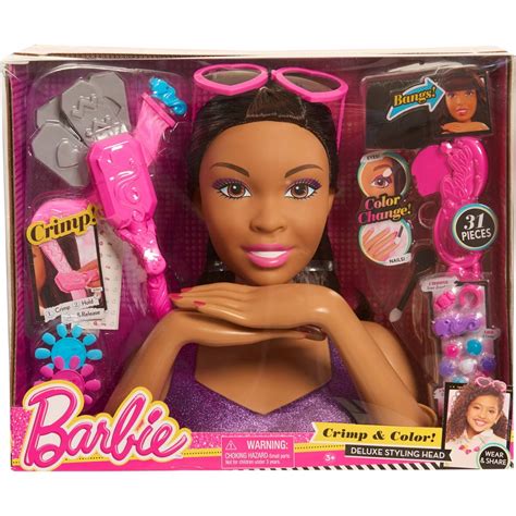 Barbie Color and Crimp Styling Head - Brunette Hair - Walmart.com ...