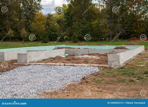 New Concrete Foundation for House Stock Photo - Image of outdoor ...