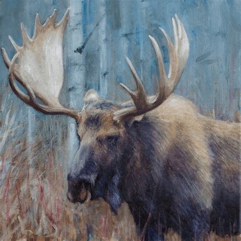 Watercolor Moose Notecard | Wildlife art, Oil painting, Bull moose