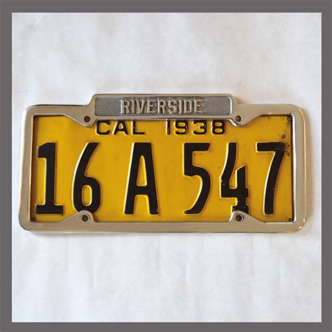 Riverside California Polished License Plate Frame For Sale