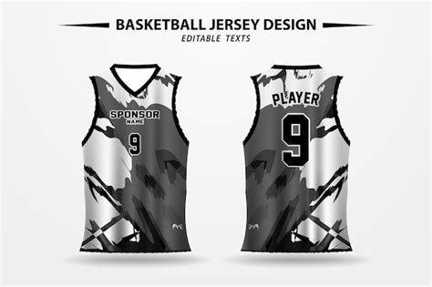 Premium Vector | Black and white vector basketball jersey design and template for printing