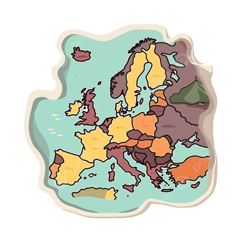 Europe The Continent With Countries Vector, Europe Map, Europe Map Clipart, Cartoon Europe Map ...