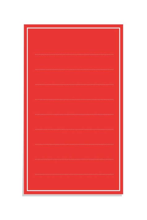 Vertical rectangle red sticky post note template. Taped office memo ...