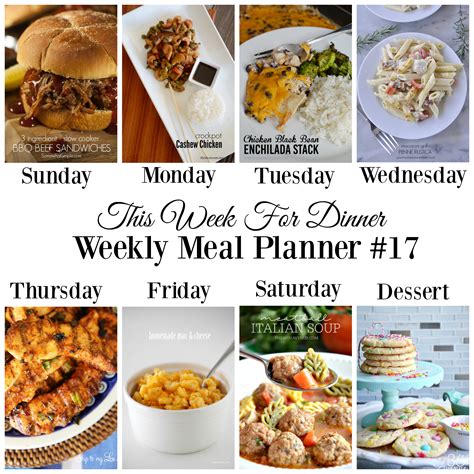 This Week for Dinner}Weekly Meal Plan #17 - Your Homebased Mom