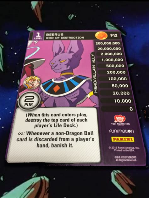 Beerus - God of Destruction | DragonBallZTCG Wiki | Fandom