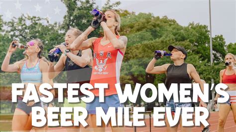 The Fastest Women's Beer Mile EVER — US Beer Mile Championship 2022 - YouTube