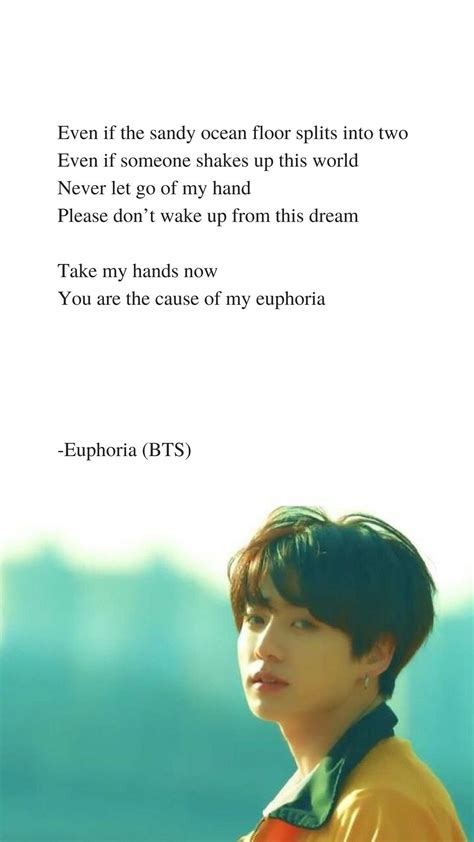 Euphoria by BTS Jungkook Lyrics wallpaper | Lời trích bài hát, Bài hát, Lời nhạc