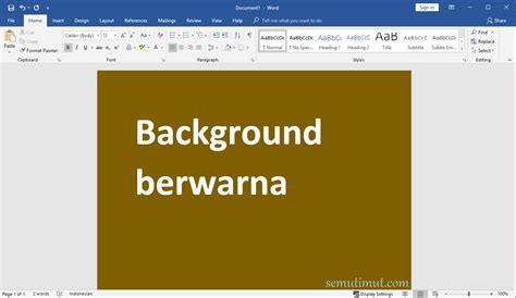 Cara Membuat Background di Word Menggunakan Gambar & Warna - SemutImut - Tutorial Hp dan ...