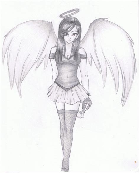 Anime Female Angel Drawing - Drawing Skill