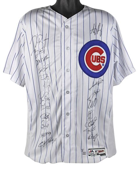 Lot Detail - 2016 World Series Champion Chicago Cubs Ltd. Ed. Team-Signed Majestic Jersey (MLB ...