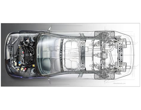 Technical illustration, Beau and Alan Daniels. - Generic cutaway car.