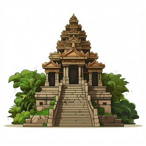 Temple 2d cartoon vector illustration on white background 30693727 ...