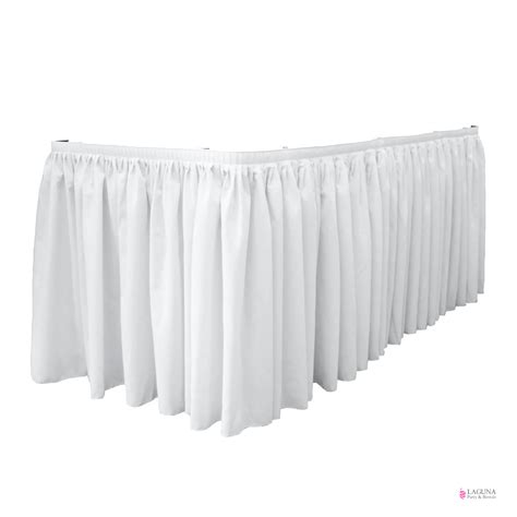 Table Skirt, White, 21 ft. - Laguna Party & Rentals