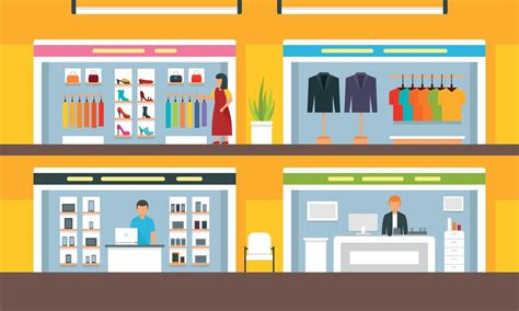 Mall concept background, flat style 8883969 Vector Art at Vecteezy