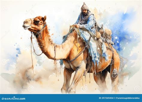 Watercolor Camel Watercolor Realistic Camel Desert Stock Illustration - Illustration of beauty ...