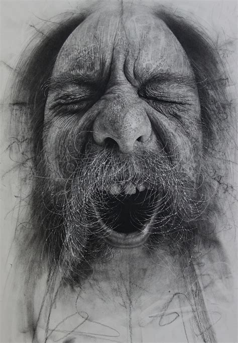 Incredible Charcoal Drawings Textured with Scalpel Blades and Sandpaper