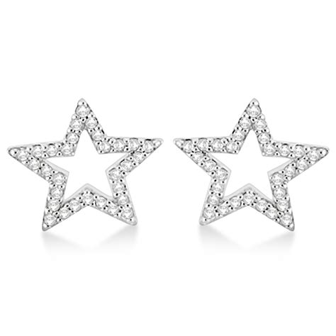 Fancy Star Diamond Earrings in 14K White Gold (0.25ct) - CBE470